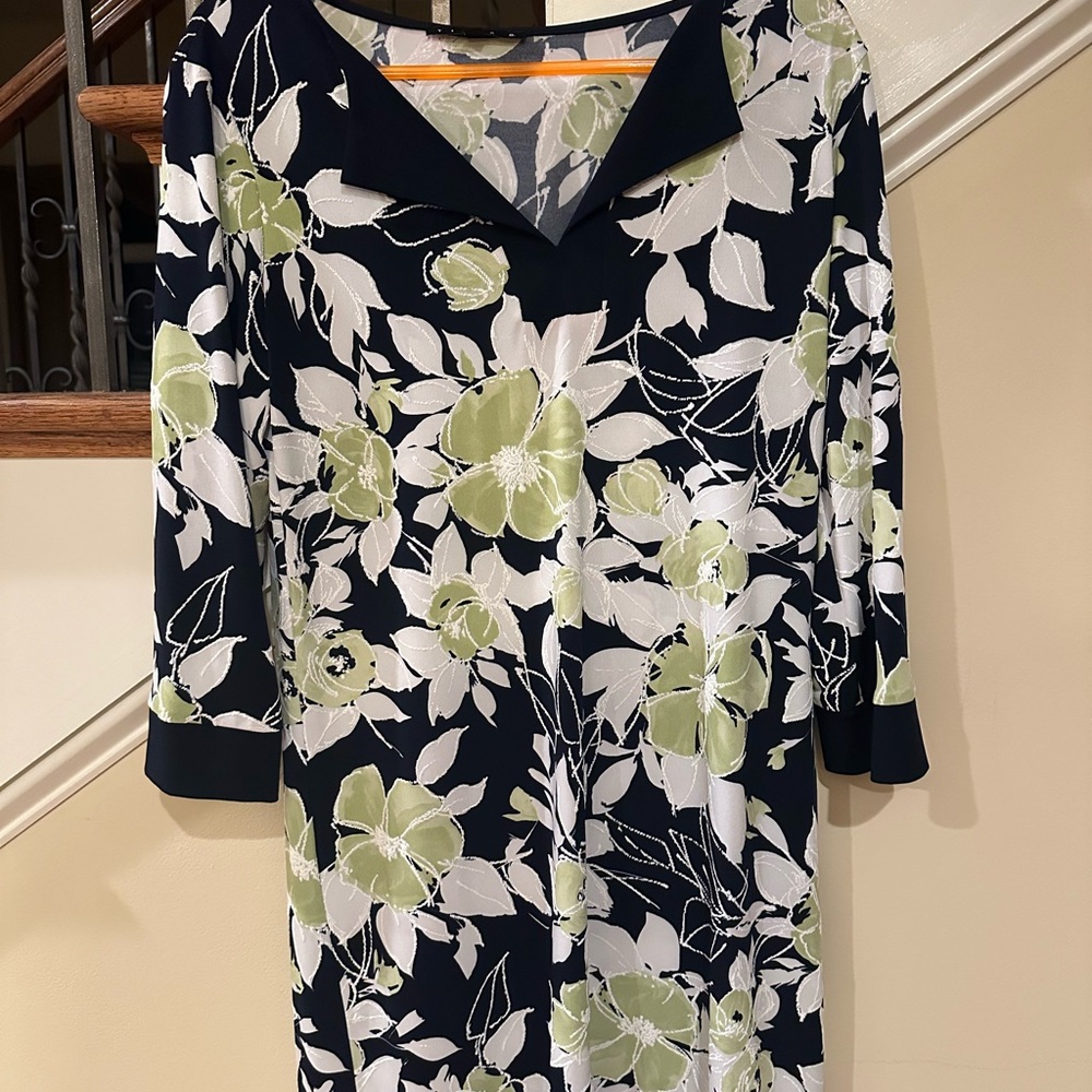 Floral Navy and Green Dress